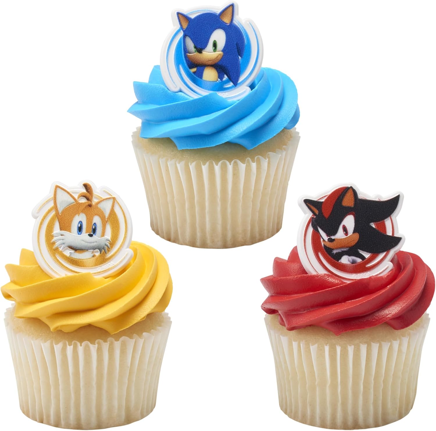 DecoPac Sonic the Hedgehog Rings, Cupcake Decorations Featuring Sonic,
