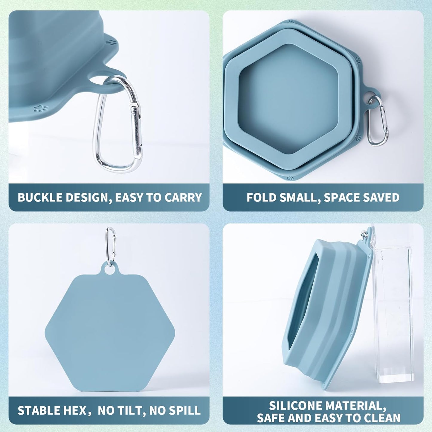 No Splash Dog Travel Bowls for Cars, Spill Proof Collapsible Dogs Wate