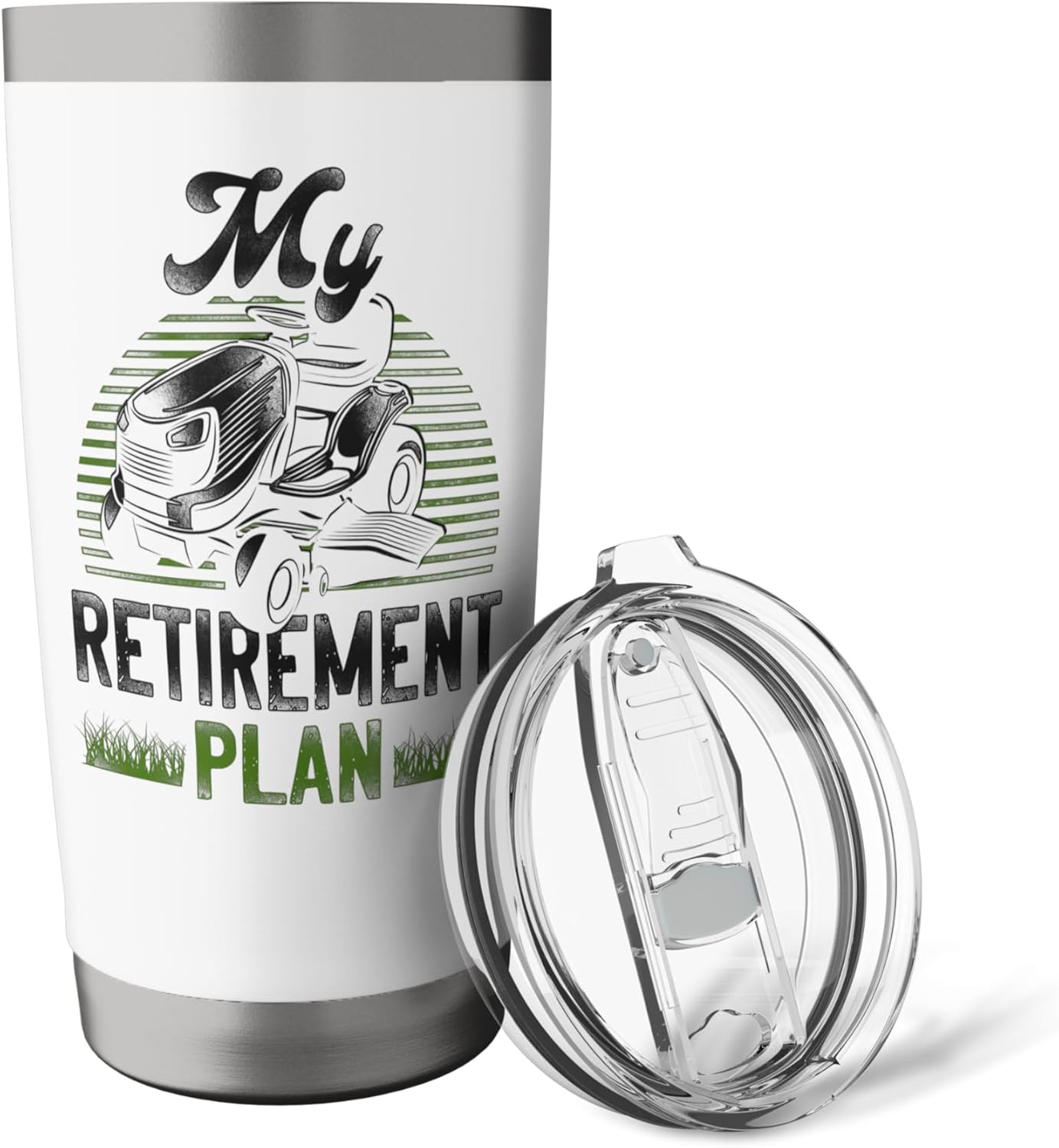 Lawn Mower Mowing Dad Father Landscaper Vintage Tractor My Stainless Steel Insulated Tumbler