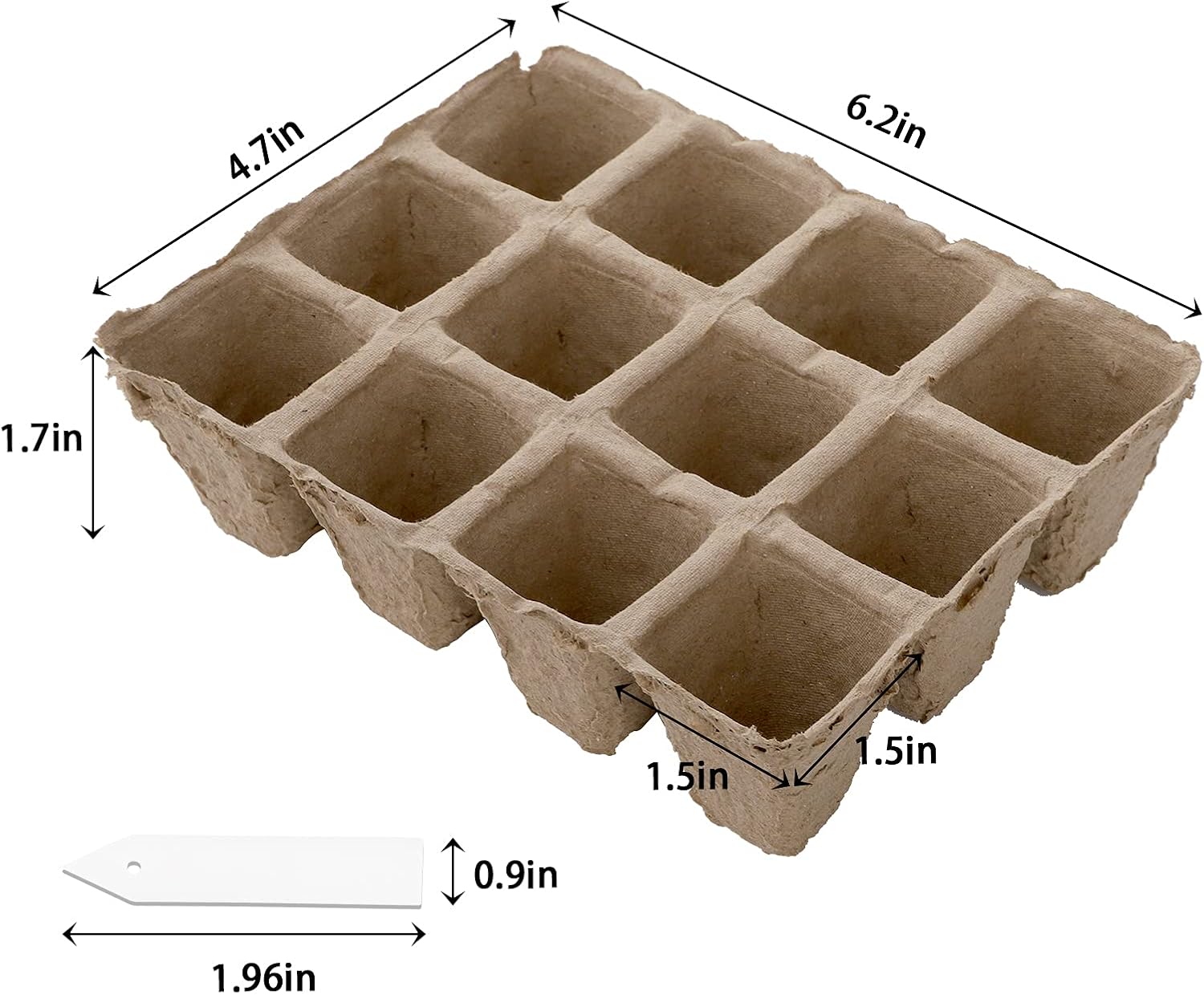 Jucoan 40 Pack Peat Pots Seed Starter Trays, 480 Cells Germination See