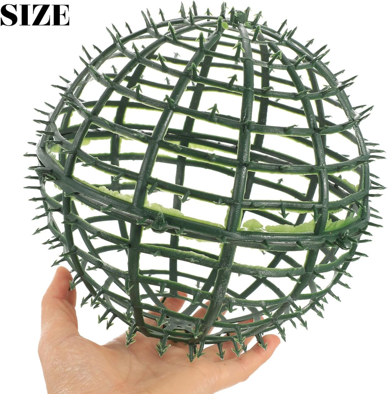 Housoutil 20cm Topiary Ball Frame, 6pcs Plastic Plant Support Cage, Sphere Flower Arrangement Holder for Garden Wedding Outdoor Decor Artificial Greenery Wreath Form Rack DIY Floral Stand