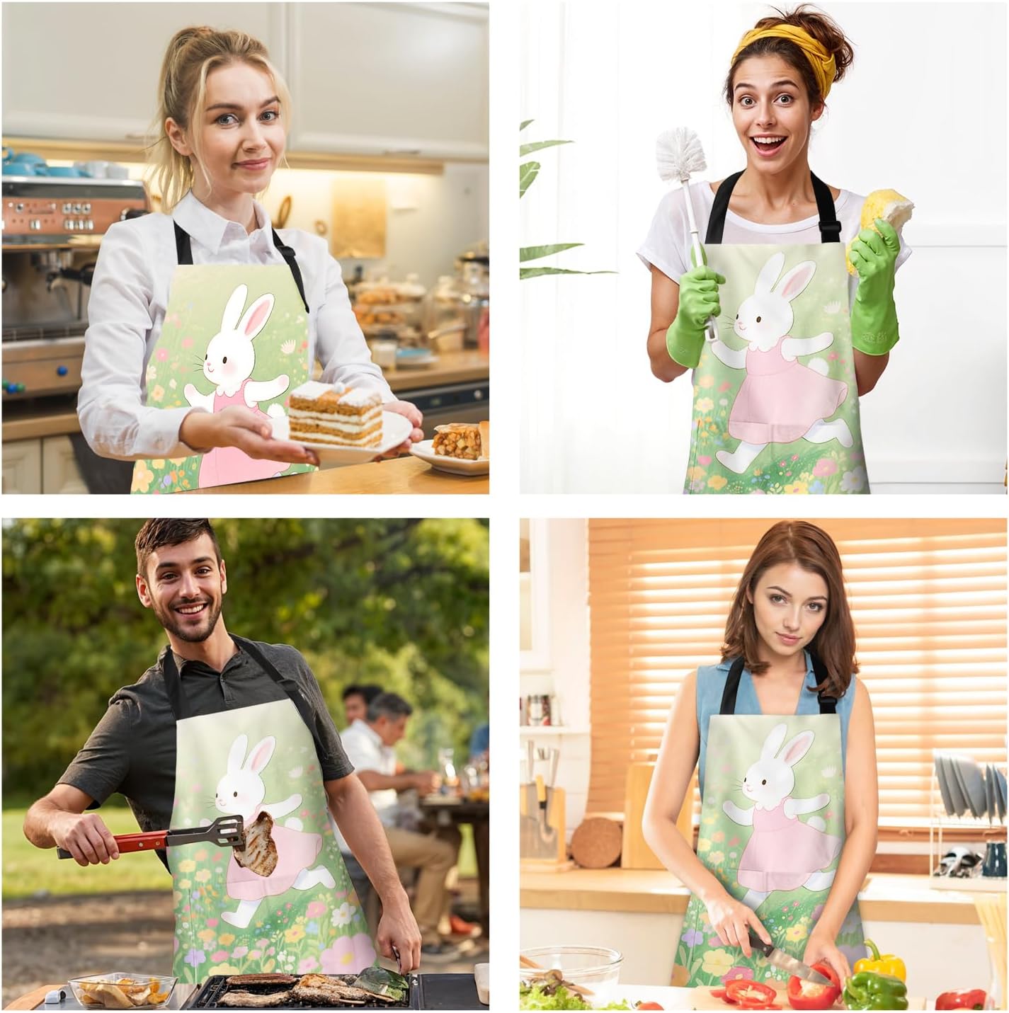 Apron Home Kitchen Cooking Baking Gardening for Women Men with Pockets