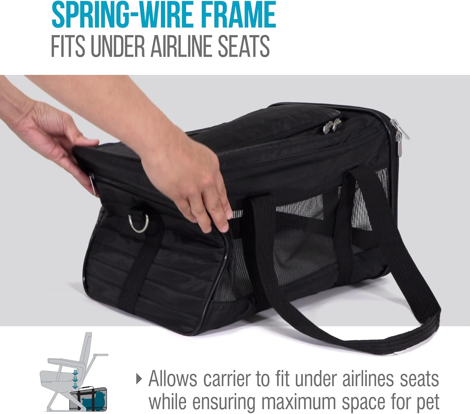 Sherpa Original Deluxe Travel Pet Carrier, Airline Approved - Black, L