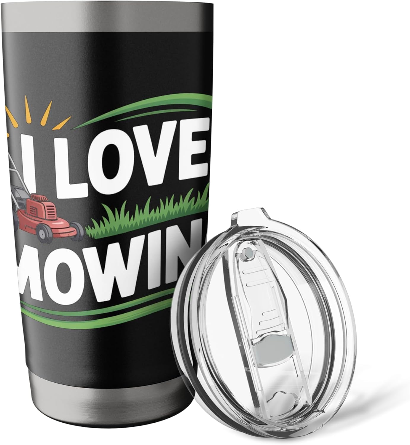 I Love Mowing Lawn Care Graphic Stainless Steel Insulated Tumbler