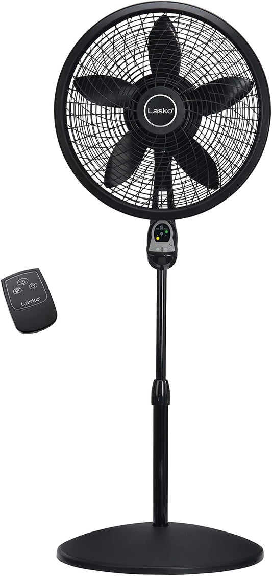 Lasko Oscillating Cyclone Pedestal Fan, Adjustable Height, Timer, Remo