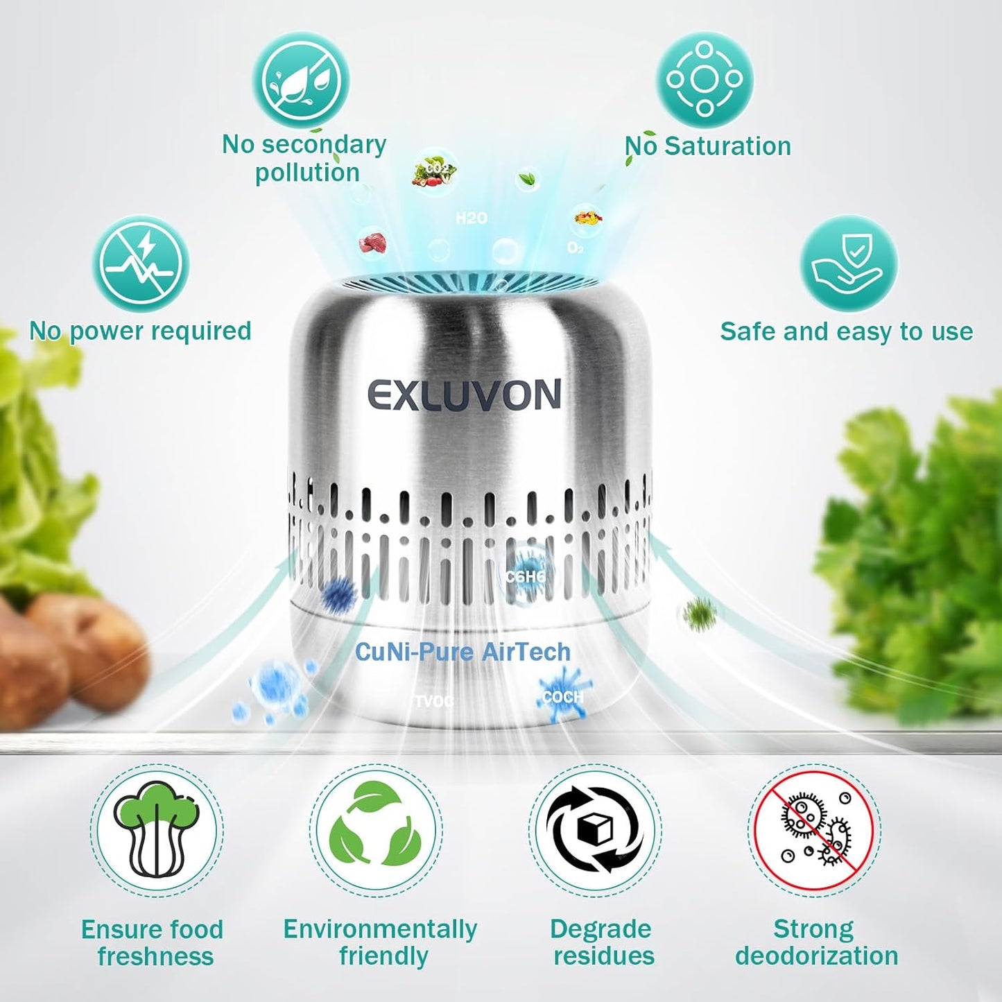 Refrigerator Deodorizer,Lasts for 10 Years,Fridge Deodorizer Kitchen G