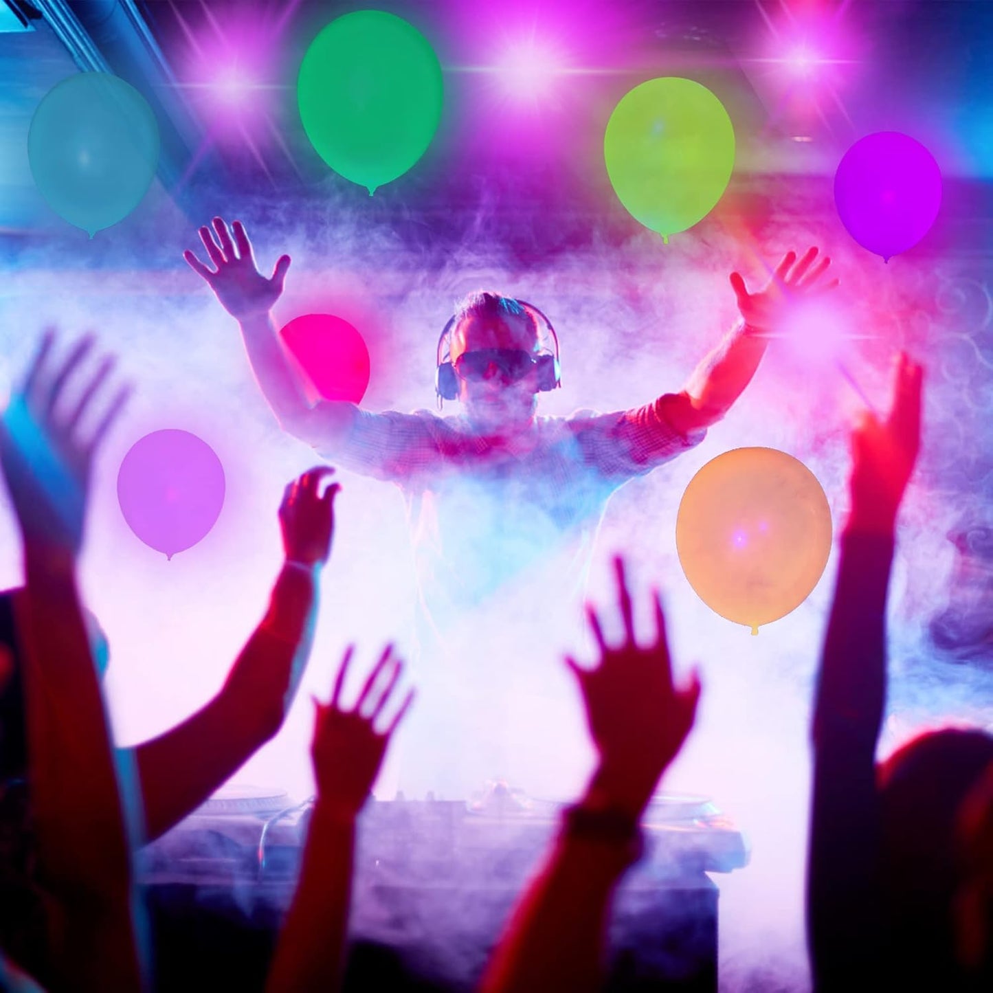 100 Pcs UV Neon Balloons, Neon Glow Party Balloons UV Black Light Ball