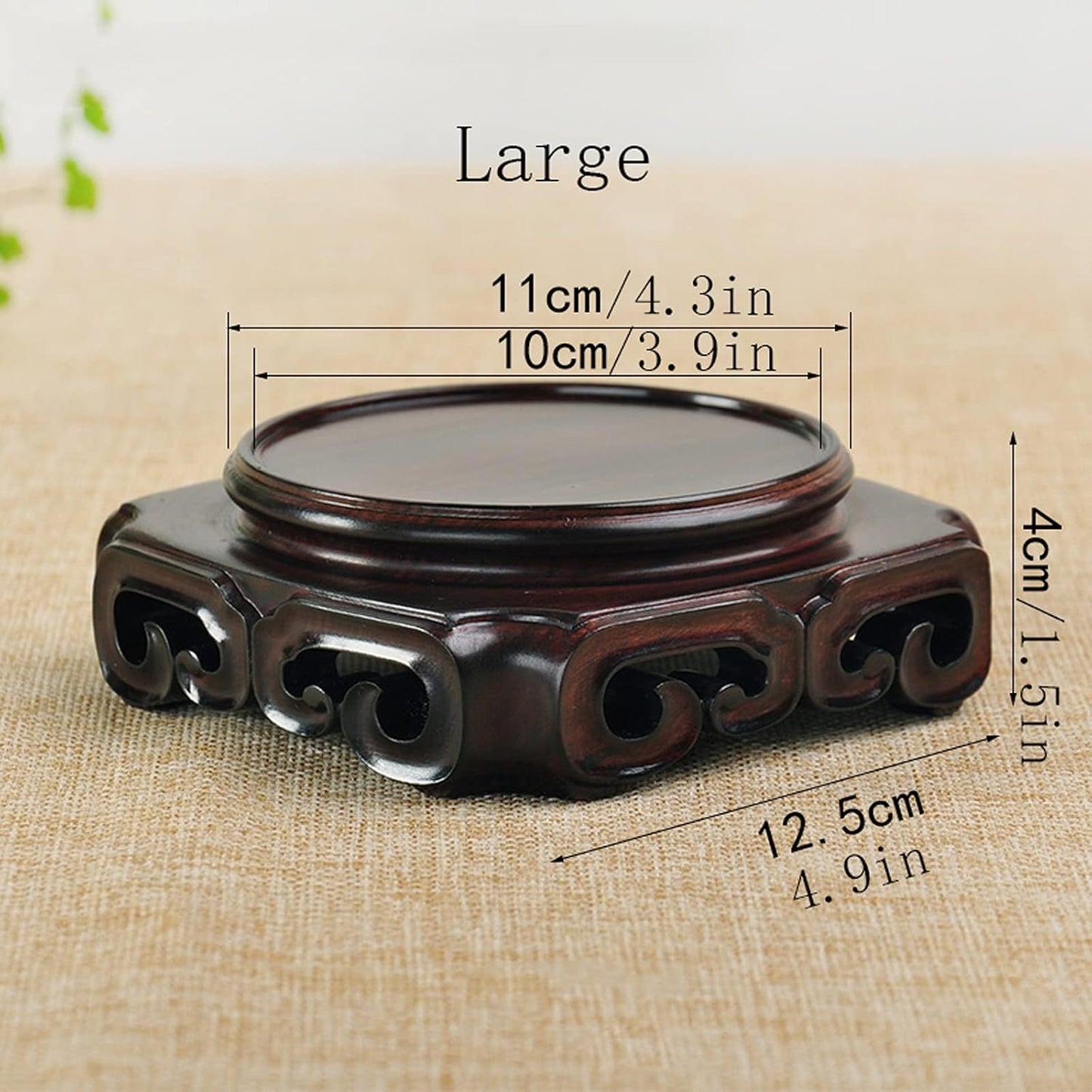 Plant Pot Saucer Wooden Vase Base Mahogany Bracket Ornaments Round Base Stone Strange Stone Teapot Bonsai Vase Flower Pot Incense