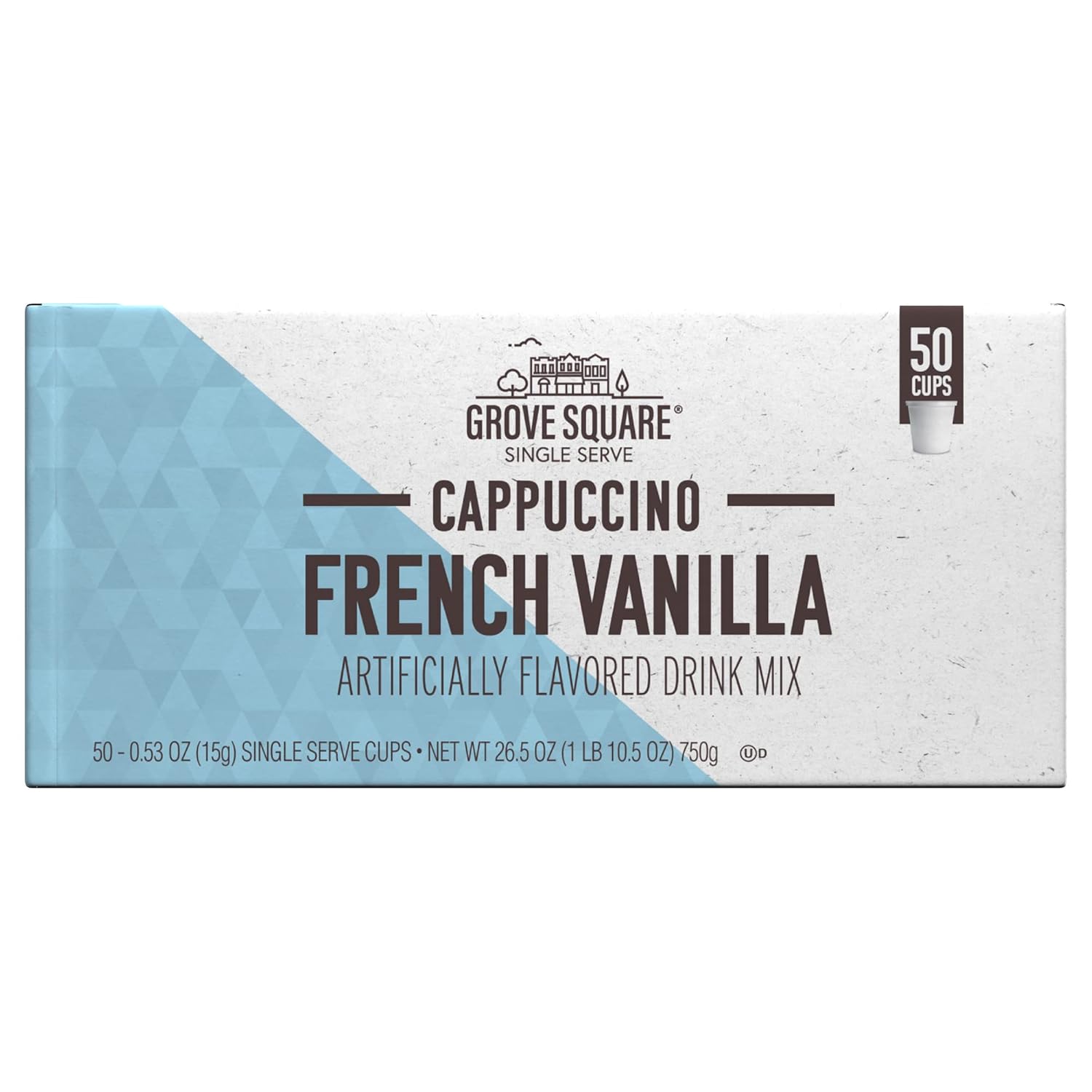 Grove Square Cappuccino Pods, French Vanilla, Single Serve, 50 Count (