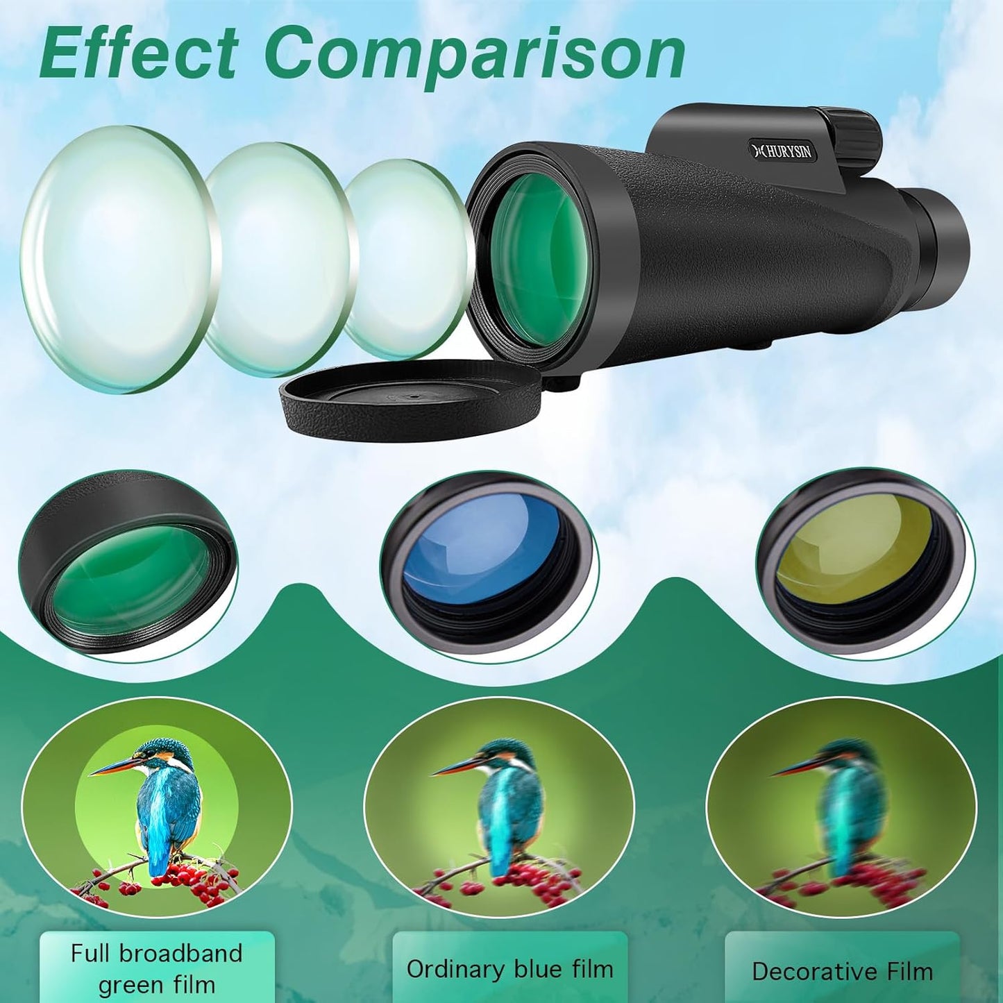 8x42 Monocular Telescope – Military-Grade, Compact, Waterproof & Fogpr