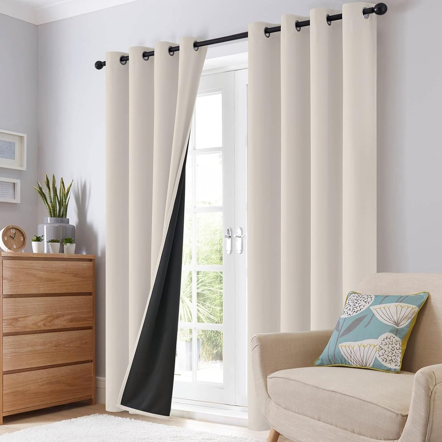 SimpleHome 100% Blackout Curtains for Bedroom,Thermal Insulated Gromme