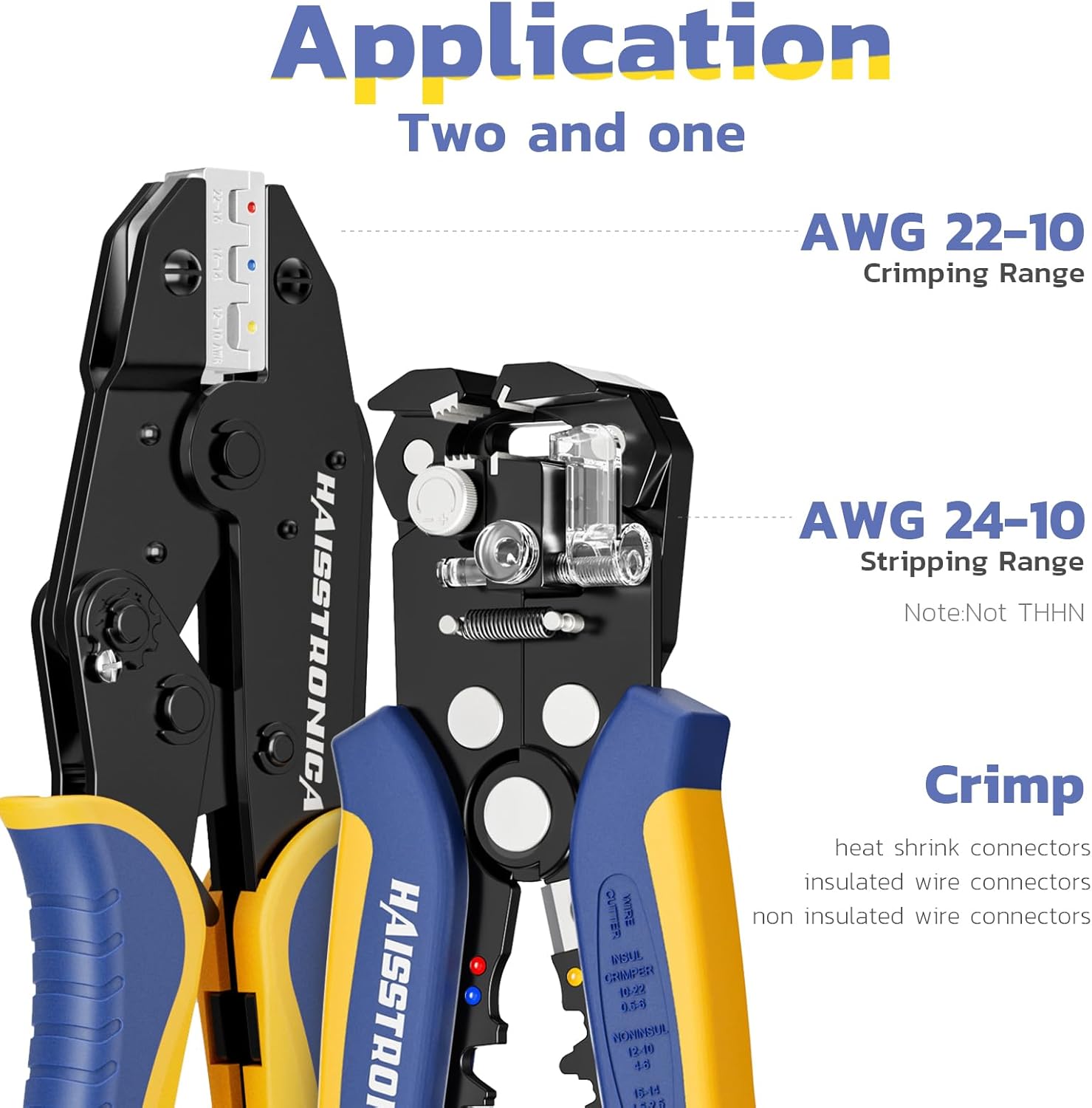 haisstronica Wire Stripper and Crimping Tool,AWG 24-10 Automatic Strip