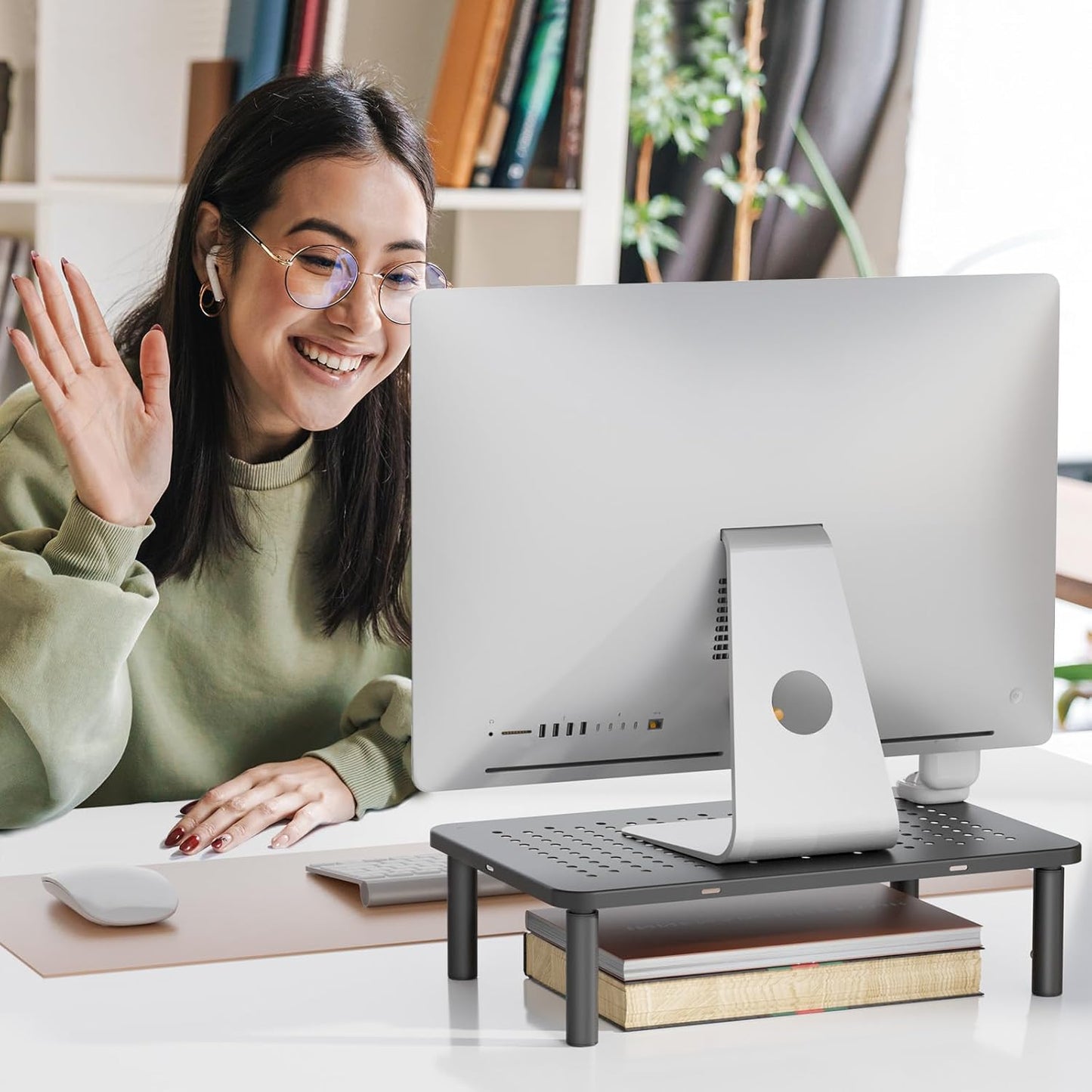 WALI Computer Monitor Stand for Desk, Adjustable Laptop Riser, Desk Mo