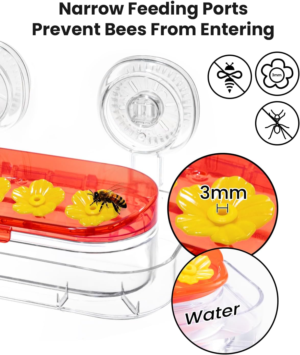 Redboat 2 Pack Window Hummingbird Feeder, Strong Suction Cup Hummingbi
