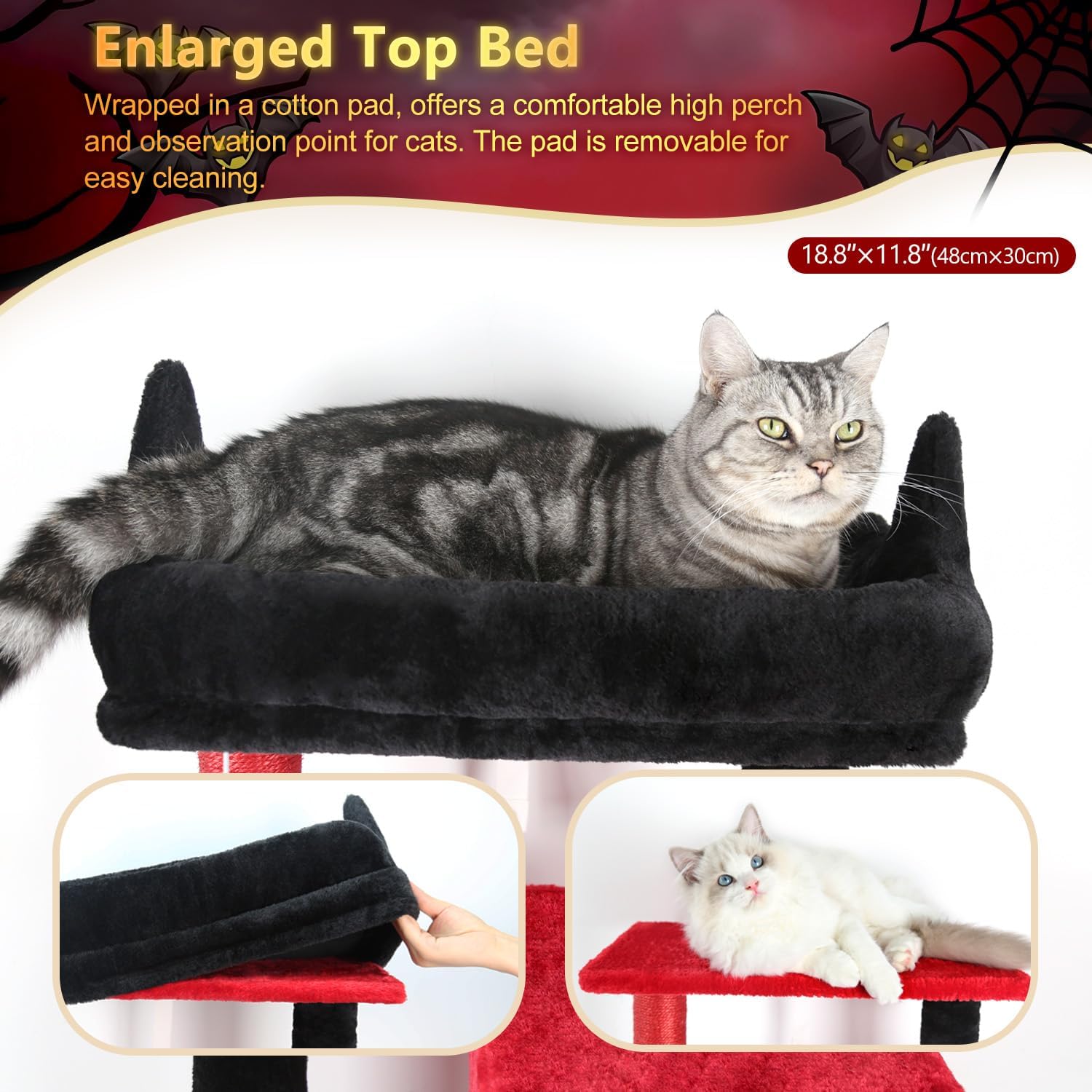 Globlazer Gothic Cat Tree Tower with Scratching Post for Indoor Cats, 