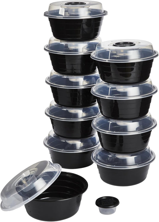 GoodCook 4-Cup Meal Prep Bowls Set with Lids and Dressing Cup, Microwa
