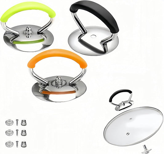 3Pcs Universal Crock Pot Lid Handle, Stainless Steel Heat Resistant Re