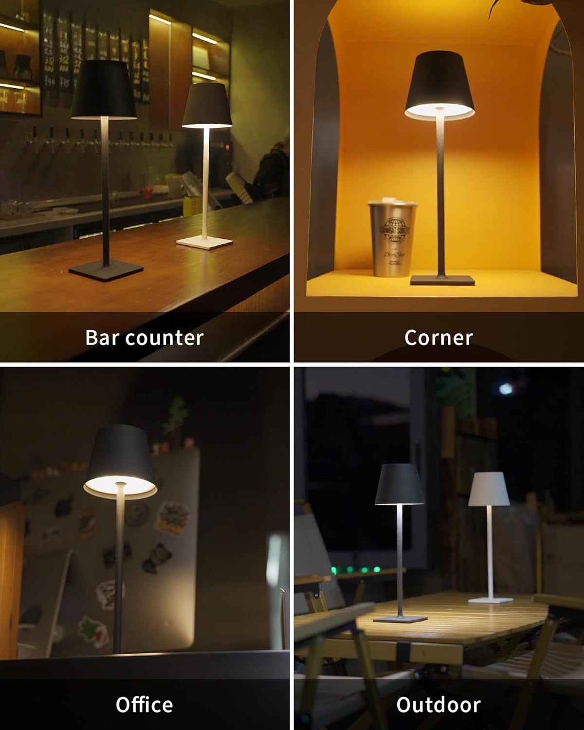 KDG 2 Pack Cordless Table Lamp, Portable LED Desk Lamps, 5000mAh Batte