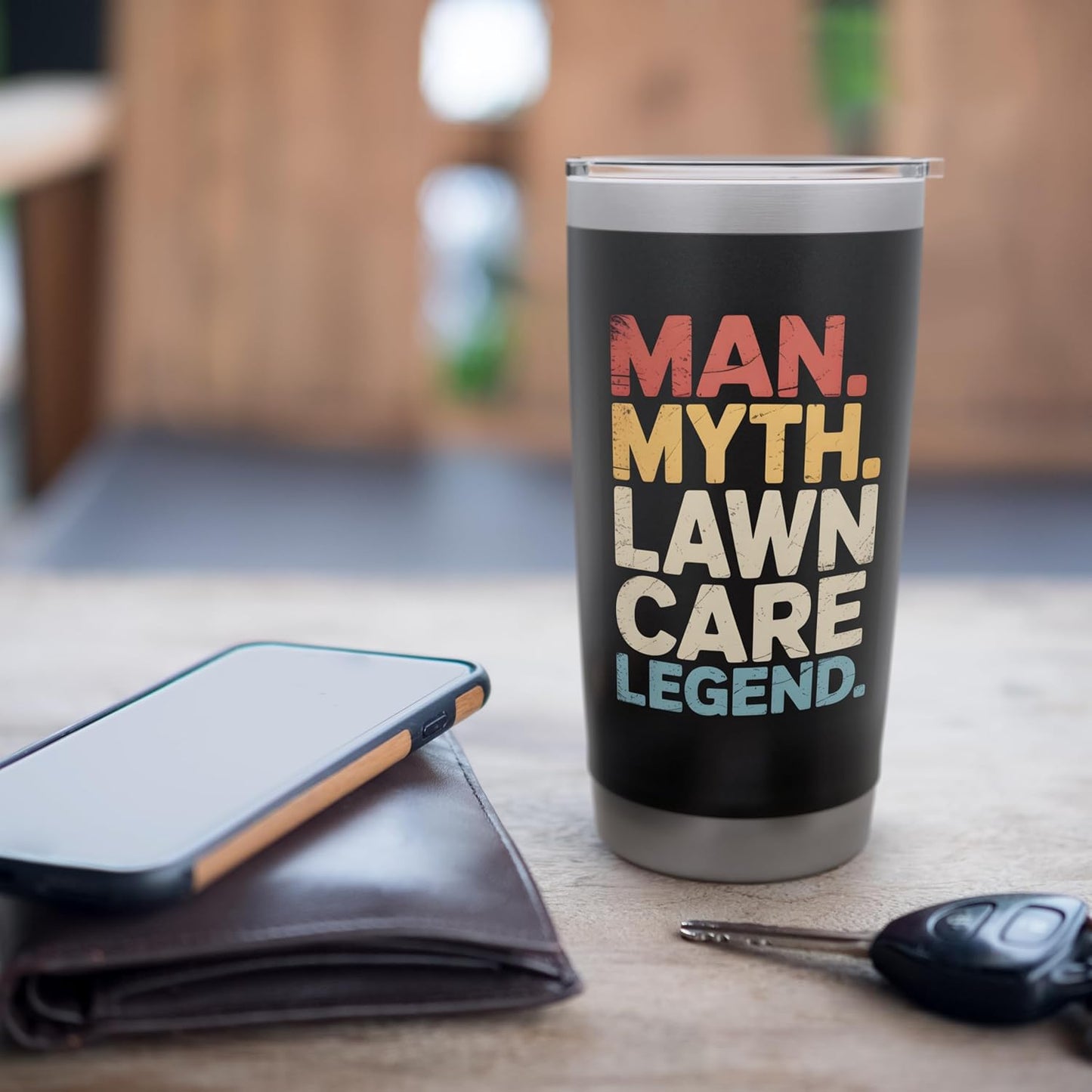 Retro Lawn Care Dad Mower Vintage Gardening Yard Grass Lover Stainless Steel Insulated Tumbler