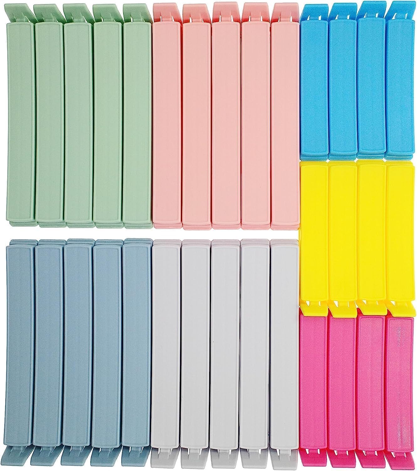 32 PCS Plastic Chip Clips for Food Packages, Curved Design Sealing Bag