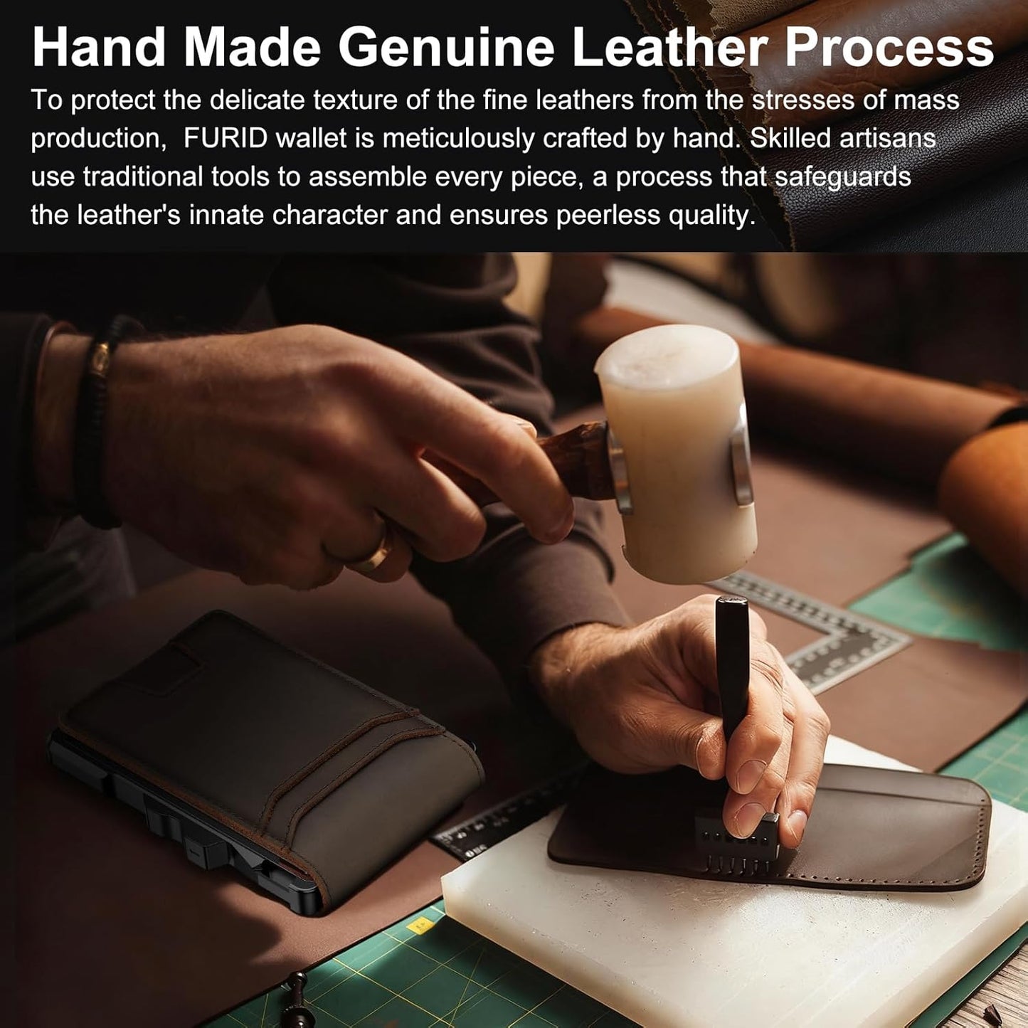 furid Genuine Leather Wallet for Men: Slim RFID Minimalist Wallets wit