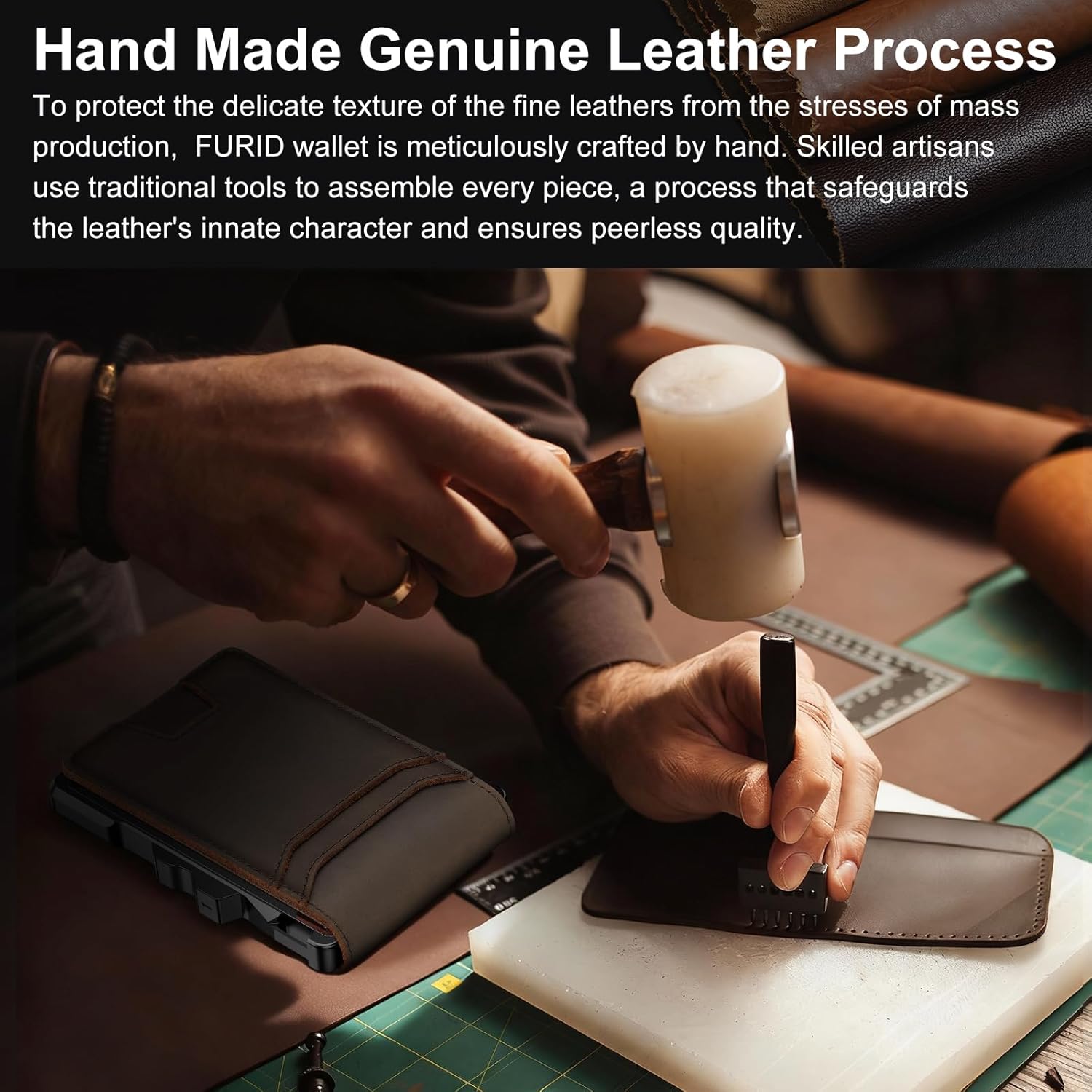 furid Genuine Leather Wallet for Men: Slim RFID Minimalist Wallets wit