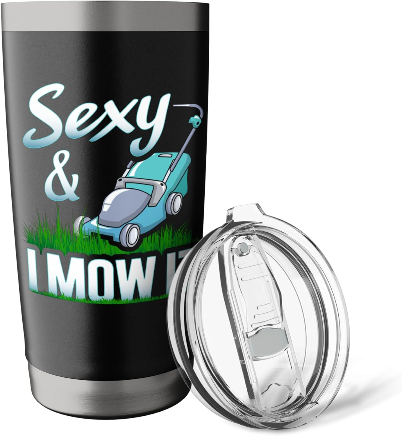 Sexy And I Mow It Lawn Mowing Landscaping Gardener Dad Stainless Steel Insulated Tumbler