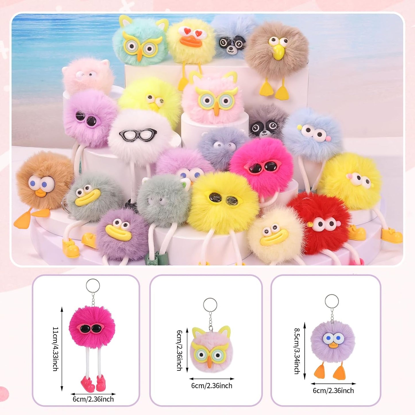 24 PCs Party Favors Keychains - Easter Egg Fillers for Kids Easter Egg Stuffers Classroom Goodie Bags Pinata Toys Classroom Prizes Elementary Carnival Prizes in Bulk