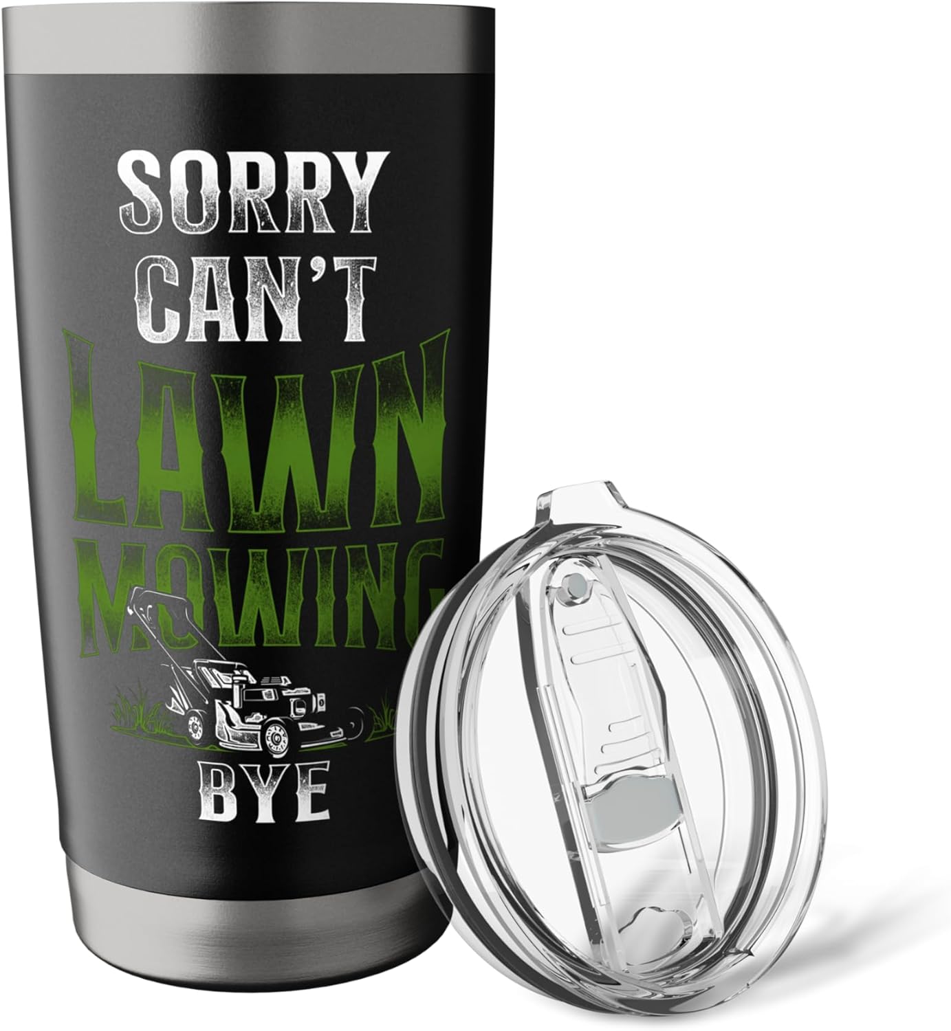 Lawn Mower Mowing Dad Father Landscaper Vintage Sorry. Cant. Stainless Steel Insulated Tumbler