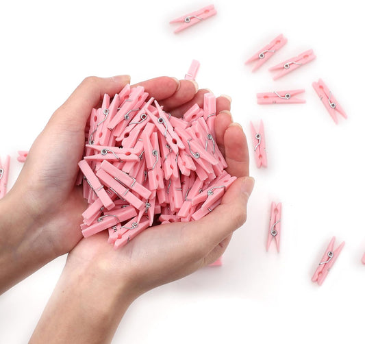 100PCS Baby Shower Clothespins Games Girl Plastic Clothes Pin with Wat