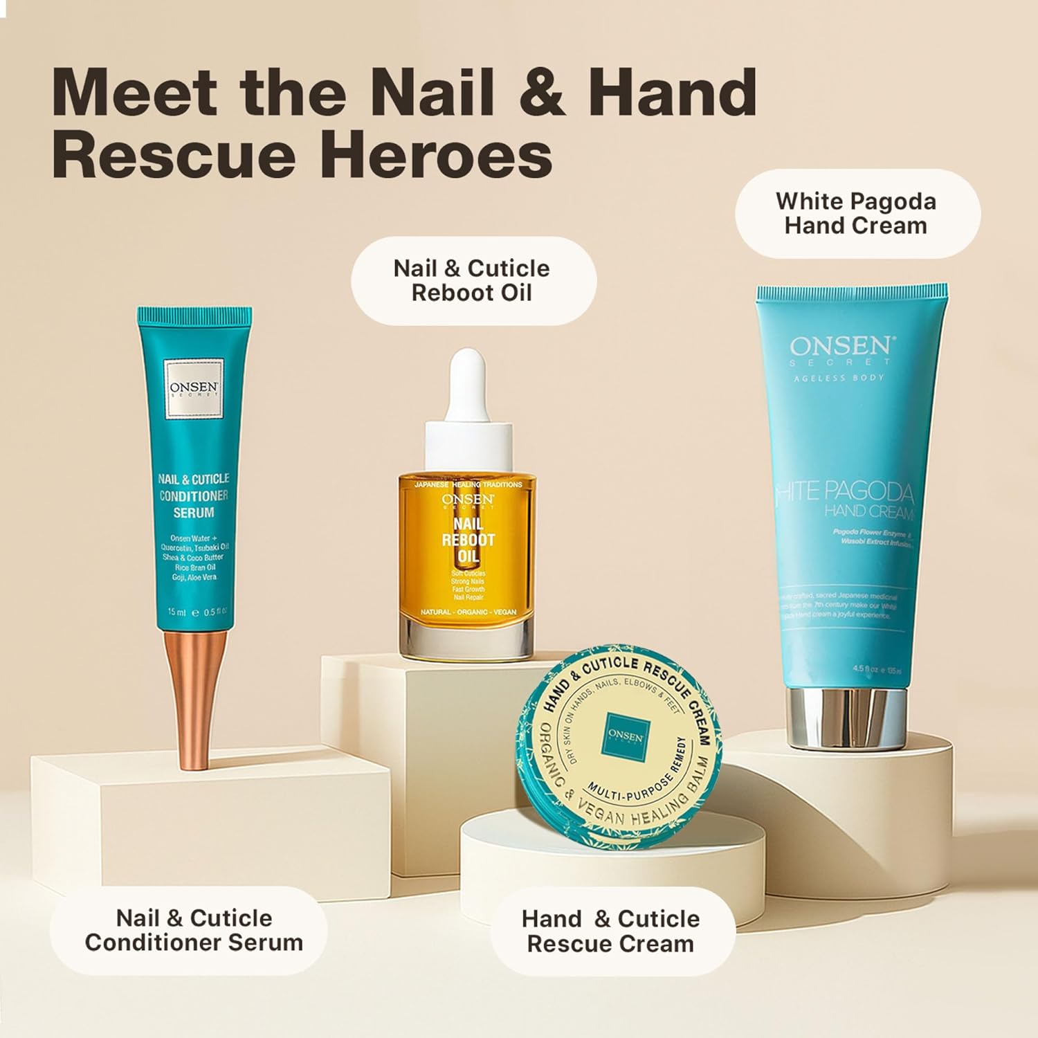 Onsen Nail & Cuticle Cream Treatment w/Japanese Tsubaki, Jojoba & Lave