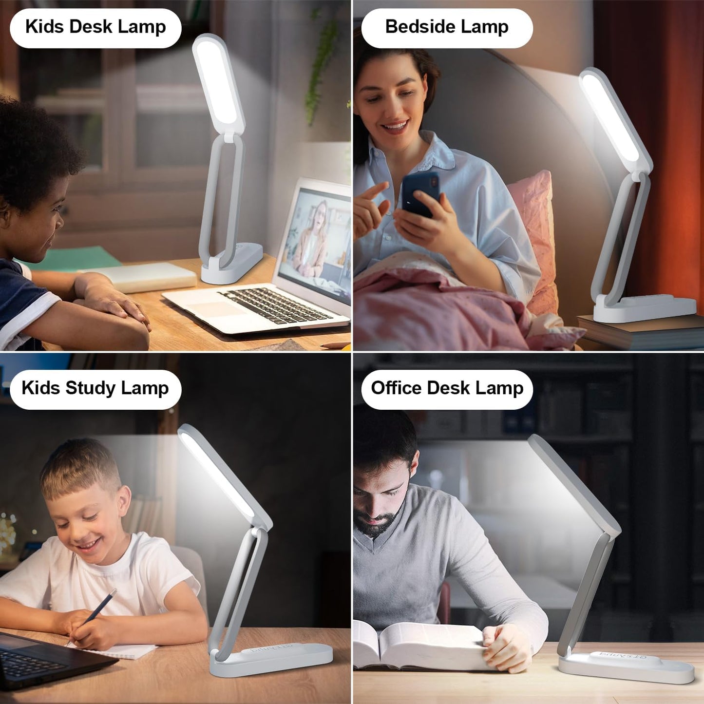 LED Desk Lamp for Office Home & Battery Operated Lamp Rechargeable Lam