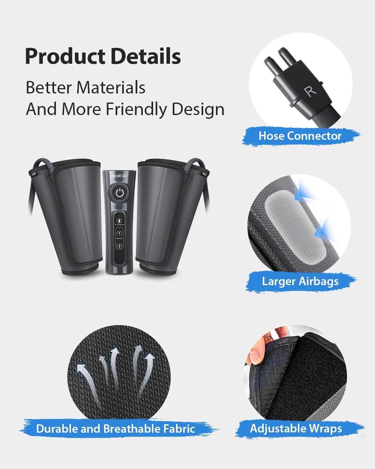 CINCOM Leg Massager for Circulation and Pain Relief, Air Compression C
