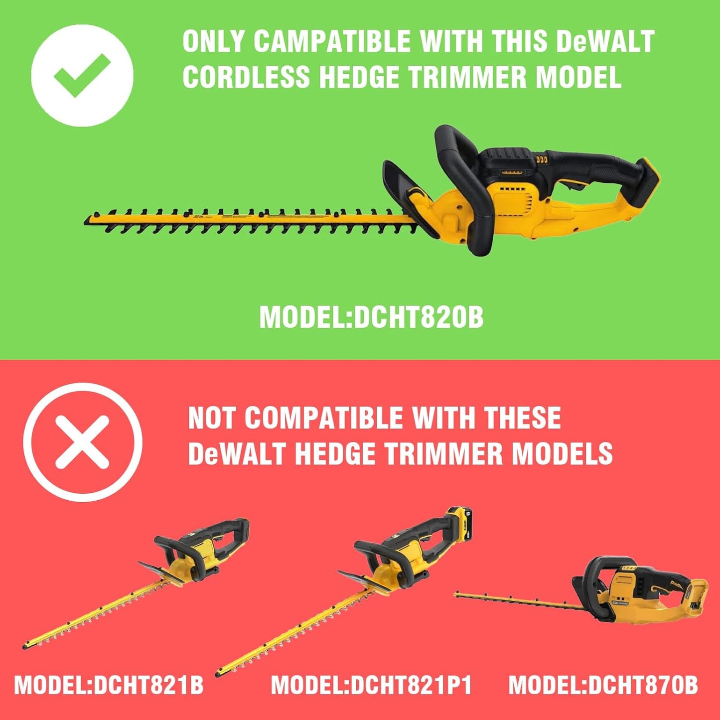 Hedge Trimmer Rack, Wall-Mounted Tool Hanger Compatible with DCHT820B 