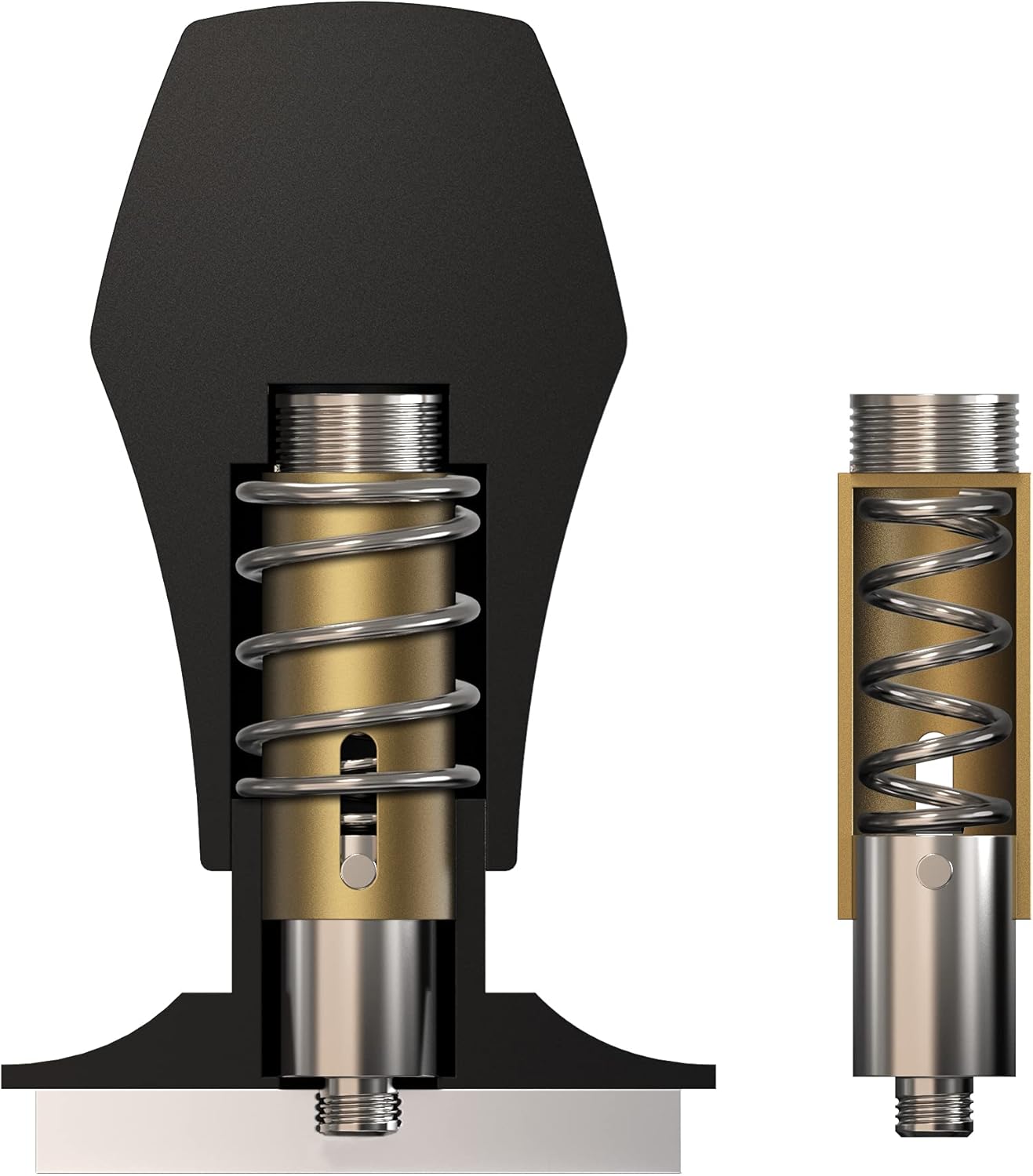Normcore V4 Coffee Tamper 53.3mm - Spring-loaded Tamper – Barista Espresso Tamper with 15lb / 25lb / 30lbs Replacement Springs - Anodized Aluminum Handle and Stand - Flat Base