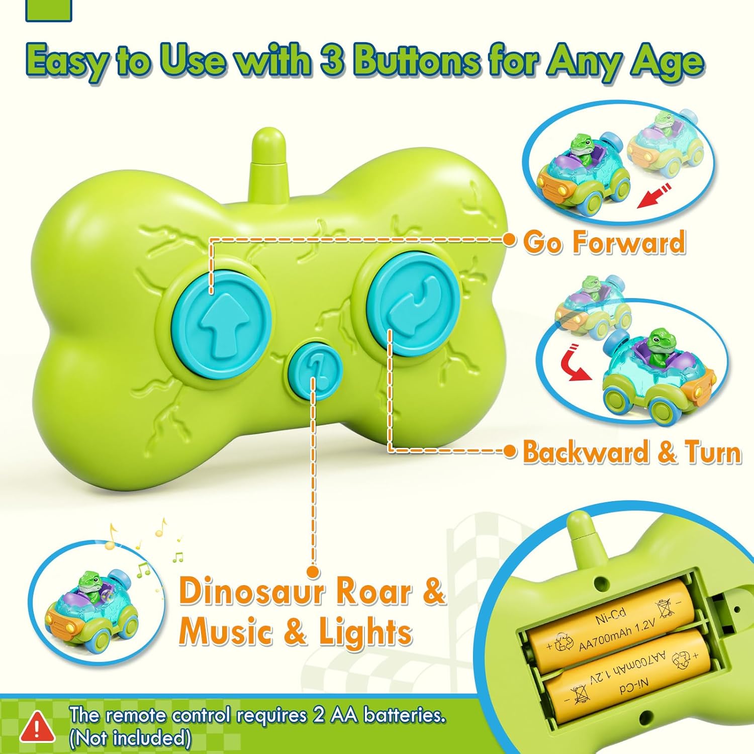 Lehoo Castle Remote Control Car for Toddlers, Rechargeable RC Cars for