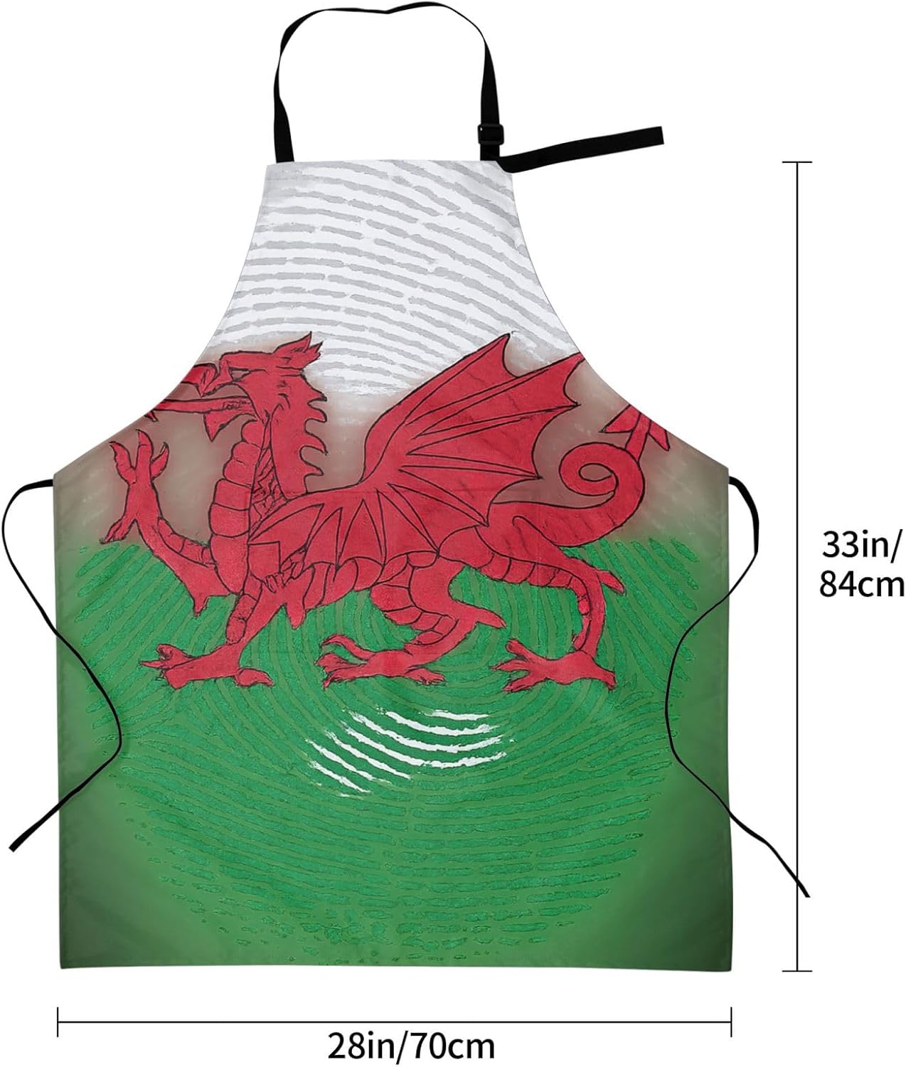YANYU Welsh Dragon Print 28x33 In Kitchen Apron Stylish Chef Apron with Pockets for Cooking Baking Painting