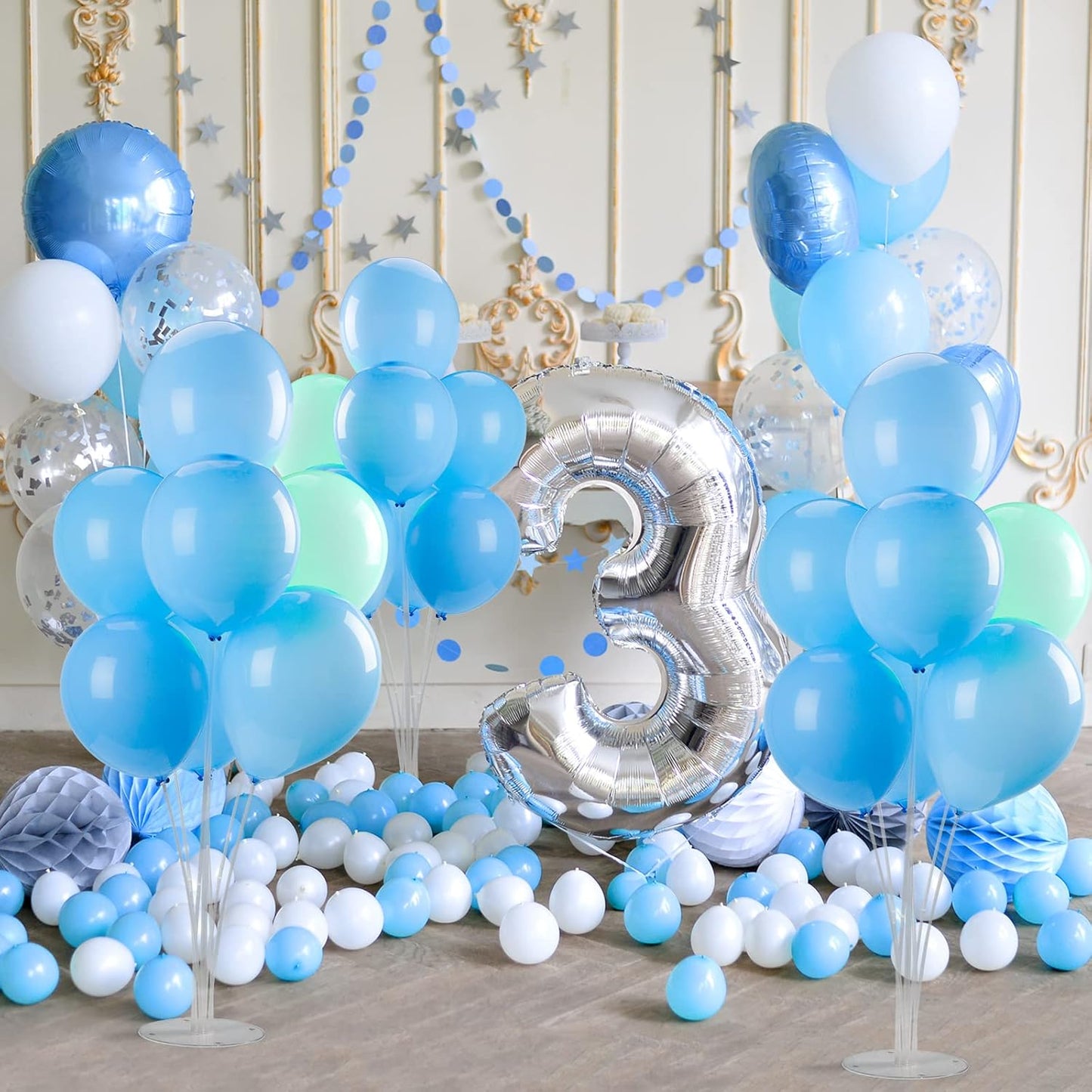 4 Sets Balloon Stand Kits, Balloon Sticks Holder with Base for Table Graduation Birthday Baby Shower Gender Reveal Party Decorations