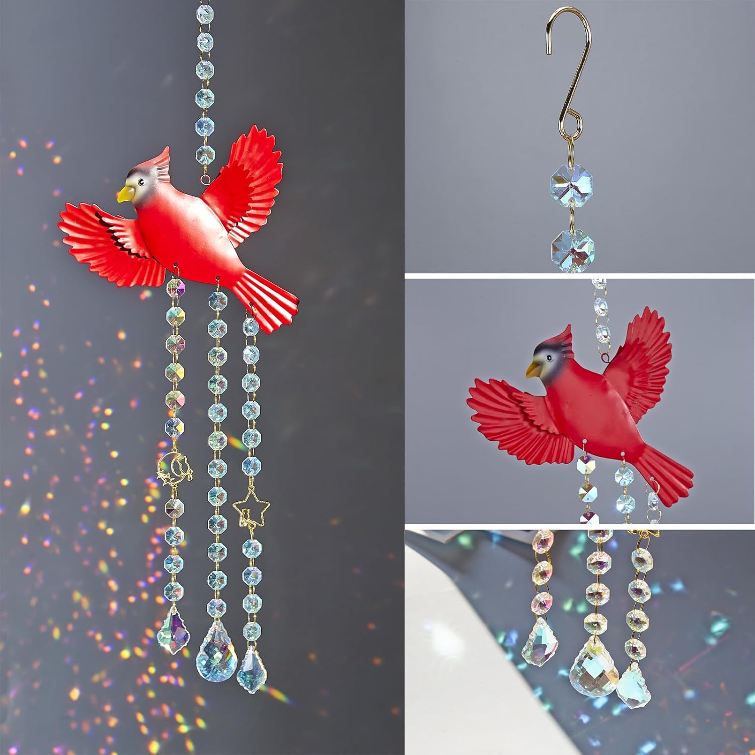 Red Cardinaluncatcher-Cardinal Gifts for Women, Window Hanging Ornamen