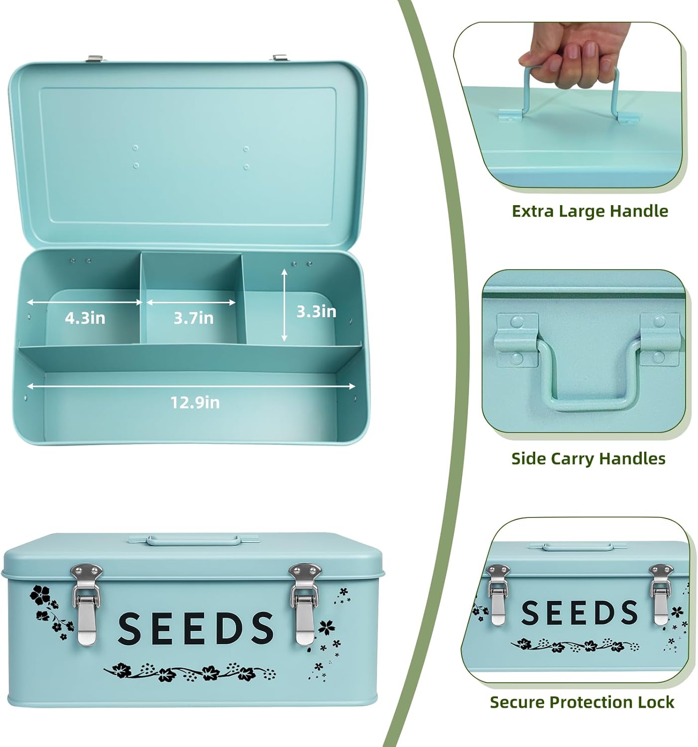 8 in 1 Seed Storage Garden Seed Organizer with Gardening SuGarden Tool