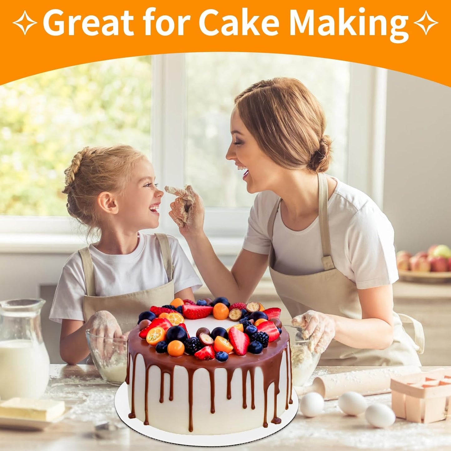 8 Pcs Cake Boards, White Cake Boards 10 inch Round, Food-Graded Cardboard Cake Rounds Cake Base, Waterproof and Oil-Proof for Cake DIY, Dessert and Crafts Display(White)