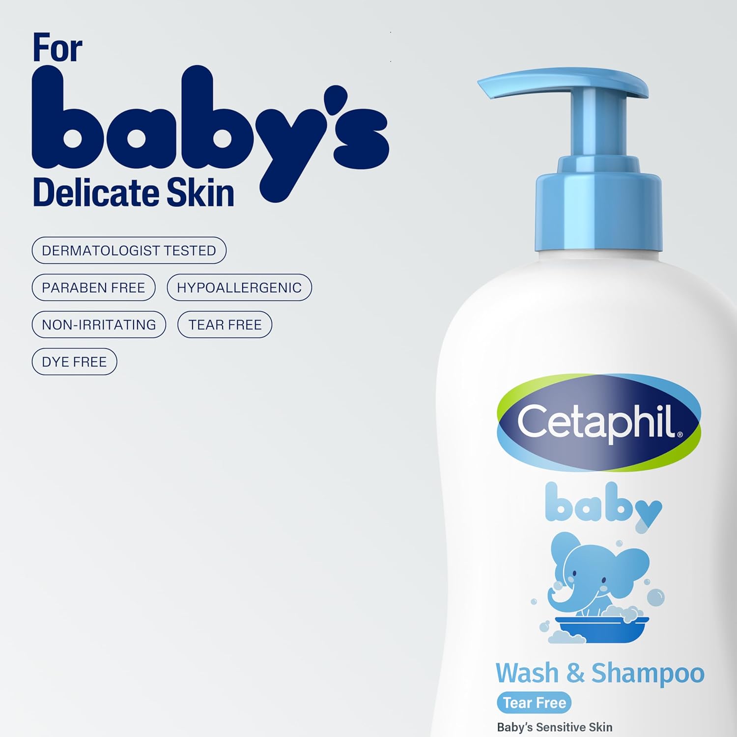 Cetaphil Baby Shampoo and Body Wash with Organic Calendula, Tear Free,