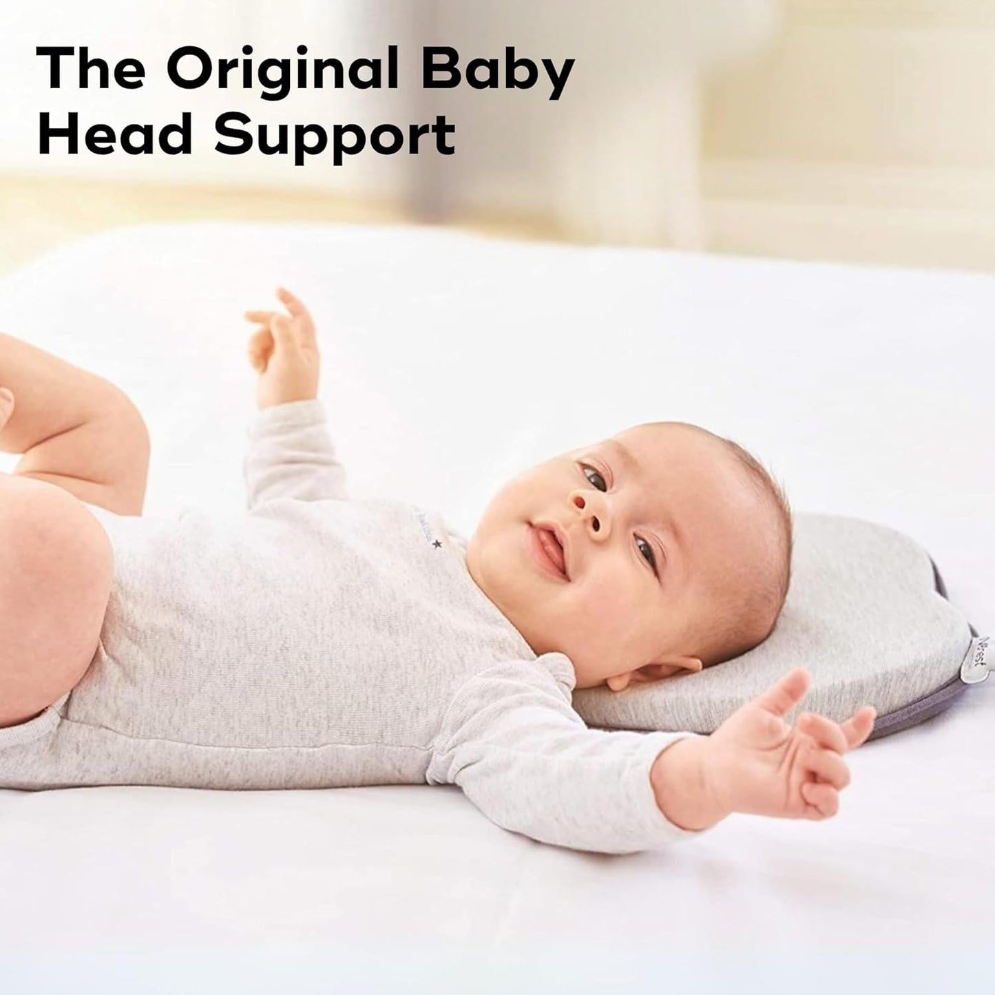 Babymoov Lovenest Organic Baby Infant Cushion, Pediatrician Designed Versatile, Comfortable, Machine-Washable Head and Neck Support (Made in Europe), Baby Registry Must Have