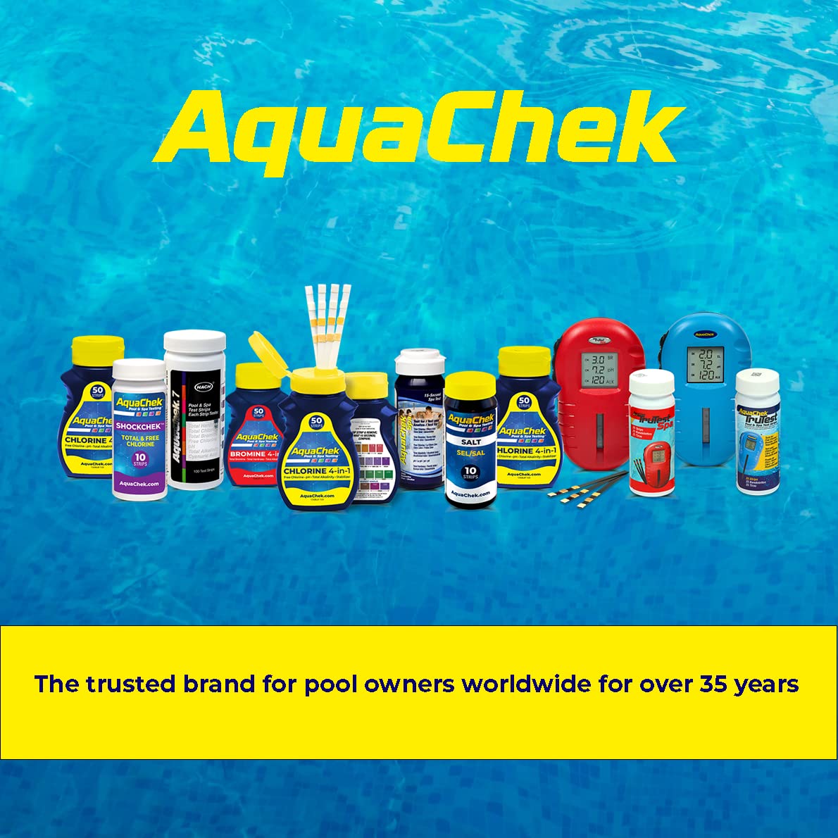 AquaChek 7-Way Pool and Spa Test Strips - Silver Pool Test Strips For 
