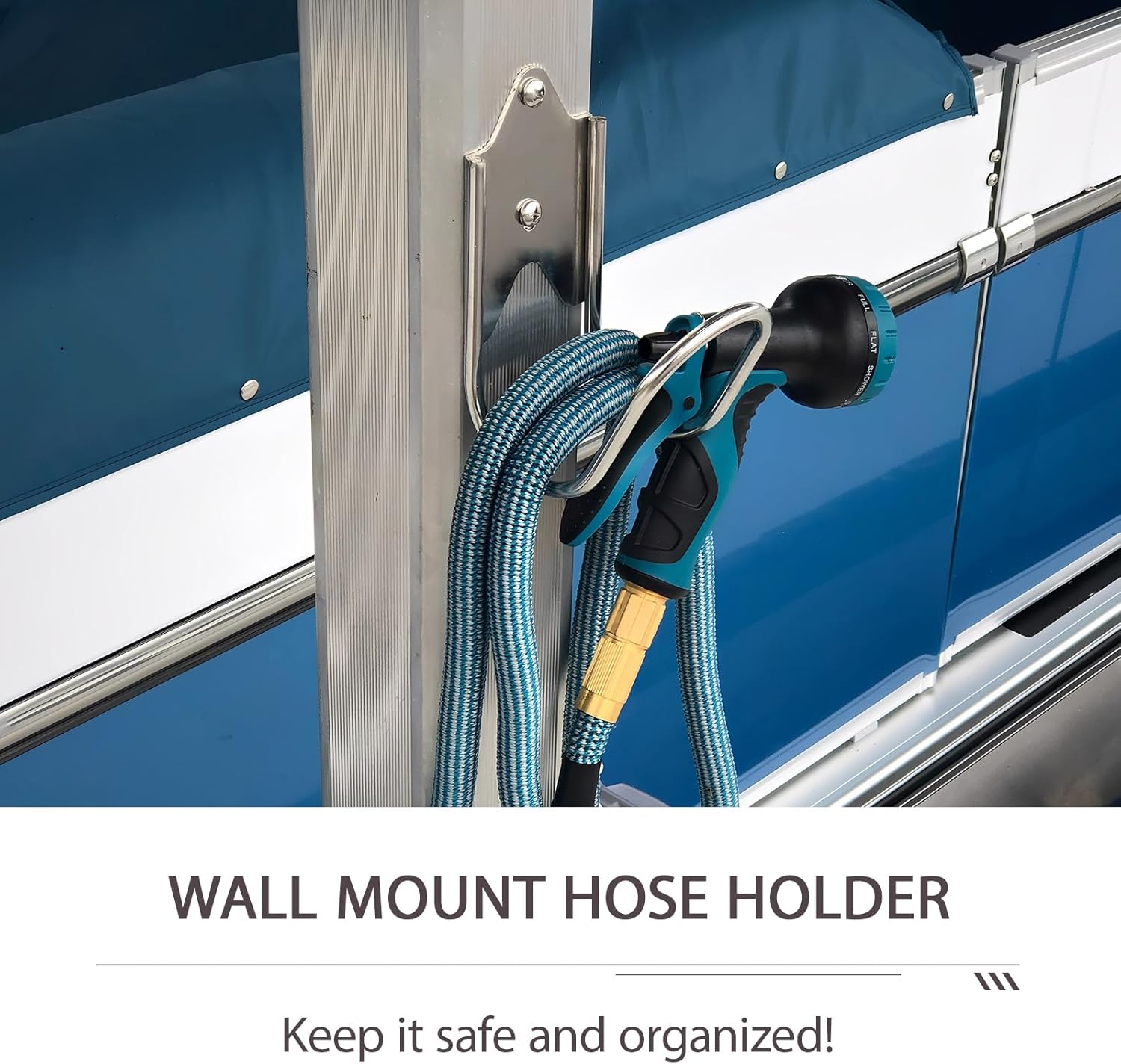 Heran Garden Hose Holder Wall Mount, Stainless Steel Hose Hanger for W