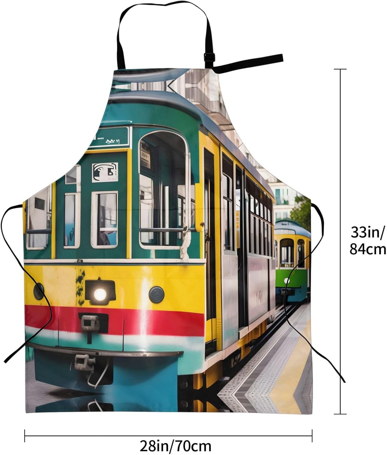 lisbon tram Print Laundry apron 28x33 In Waterproof Kitchen Apron with