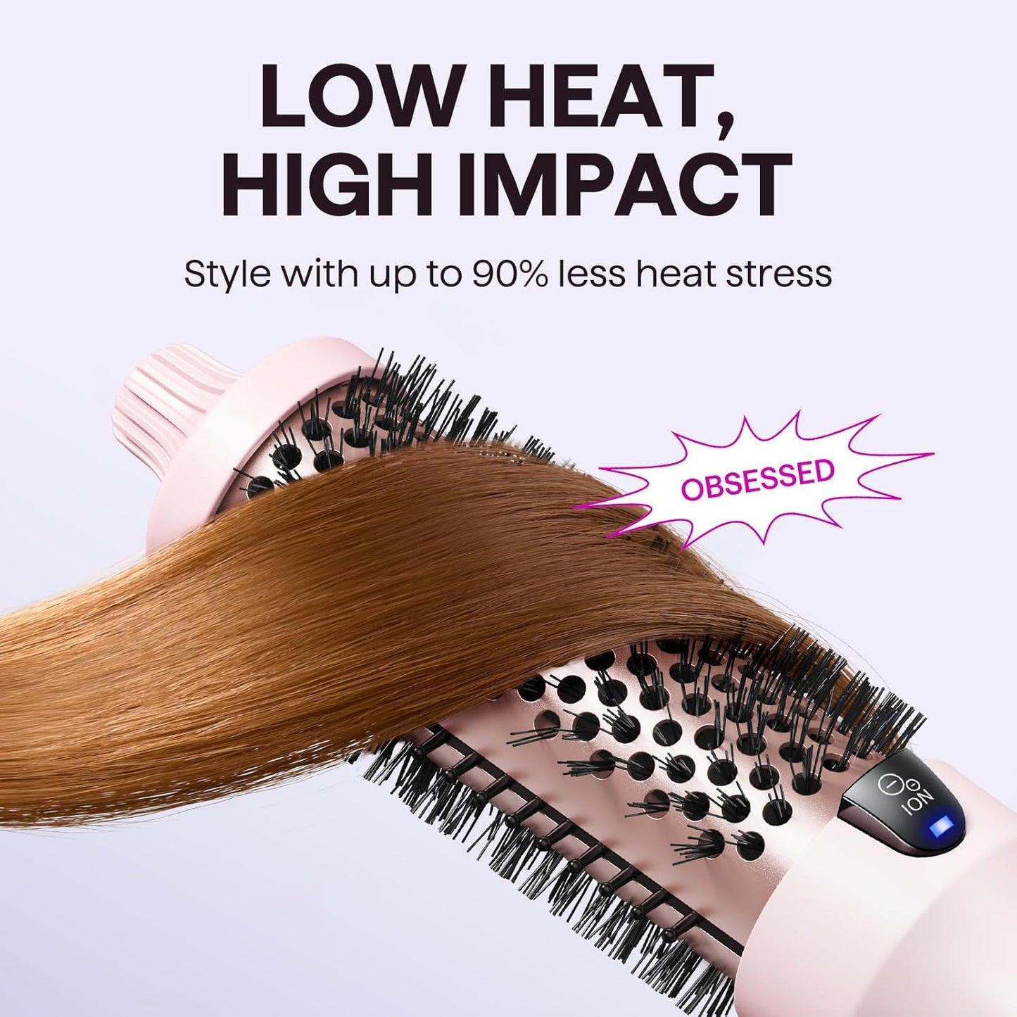 Wavytalk Thermal Brush, Blowout Boost 1.5 inch Heated Round Brush for 