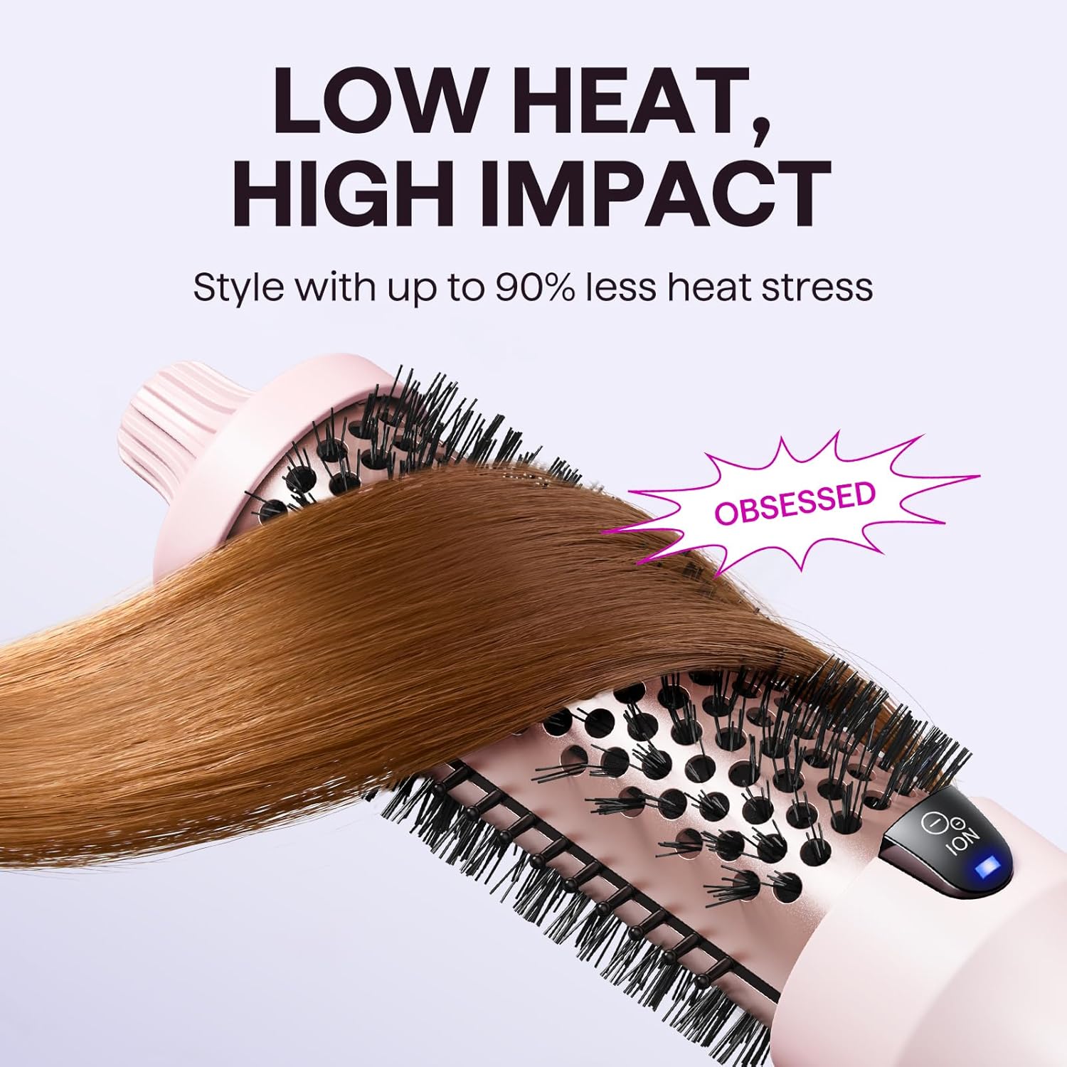 Wavytalk Thermal Brush, Blowout Boost 1.5 inch Heated Round Brush for 