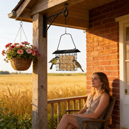 Bird Feeders for Outdoors | Metal Hummingbird Food Holder | Weatherproof Bird Food Rack,for Garden Backyard Balcony Apartment Fence Porch Patio Outdoor