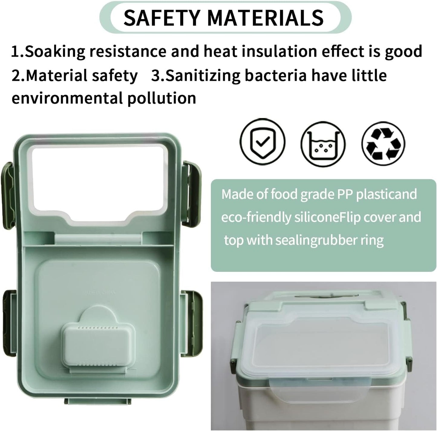 Saim Large Flour Storage Bin, 50lb Rice Storage Container with Lid, Measuring Cup & Scoop, BPA Free Plastic Rice Dispenser for Flour, Rice, Dog Food for Kitchen Pantry Organization (2 Pack Green)